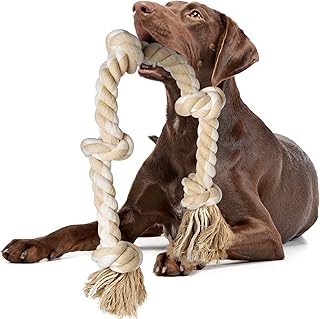Fida Hundespielzeug aus Seil für Große Hunde & Starke Kauer, 90cm, 700g | Natürliche Baumwolle, Für Drinnen & Draußen, Tauziehen/Kauen/Apportieren/Zahnpflege, Maschinenwaschbar