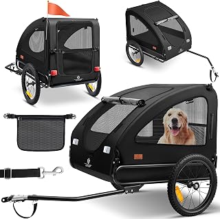 KESSER® Hundeanhänger Boxer 2-in-1 Hundebuggy Fahrradanhänger groß ca. 250L Volumen - Inkl. Fahne und Tasche - 600D Oxford Canvas, Klappbar SmartSpace Concept, max. 45kg