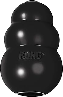 KONG Extreme Hundespielzeug, Für Mittelgroße Hunde | Befüllbarer Hohlraum, unberechenbare Sprungkraft, härtester schwarzer Naturkautschuk, für starke Kauer