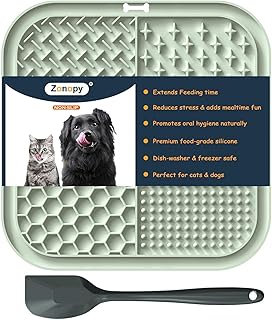 Leckmatte für Hunde & Katzen mit Saugnäpfen, 1er-Pack Quadratische Hunde Slow Feeder Leckmatte zur Angstlinderung & Langeweile, Hundespielzeug zum Beschäftigen, Haustierpflege, Baden