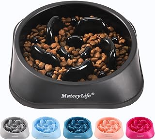 Mateeylife Hundenapf, Anti Schling Napf Hund für MittelgroßE und GroßE Hunde, Slow Feeder Hund FöRdert Eine Gesunde Verdauung,1 Stück Mittlere, Schwarz