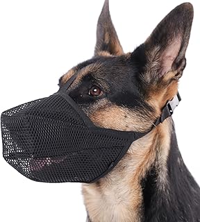 Mayerzon Hundemaulkorb, weicher Netzmaulkorb für die Aassuche| Schwarz, L | Für große und mittelgroße Hunde: Beißen, Lecken, Kauen, Tierarztbesuche, Spaziergänge, Training, Hecheln und Trinken