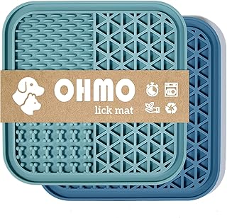 OHMO Schleckmatte Hund, Leckmatte für Welpen Katze - 2 Pcs für Haustier Angst Relief und langsam füttern, Lebensmittelqualität Silikon
