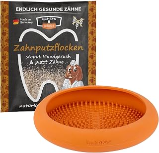 QCHEFS Zahnputzflocken Leckmatte UFO Leckmatte Hund Zahnpflege Futternapf | Hundezubehör, Beruhigung beim Duschen, Zahnpflege, Mundgeruch-Zahnfleischentzündung, Zahnstein Weg