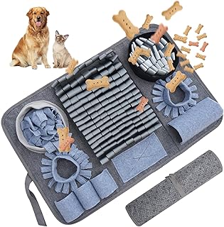 Schnüffelteppich Hund Haustier Schnüffelmatte Interaktives Hundespielzeug Bestes Material Äußerst haltbares Hundetrainingsspielzeug rutschfest Langsamfütterer（44 * 66cm）